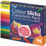 ZART COLOUR PAINT STICK SLICKS ASSORTED CLASSPACK 96