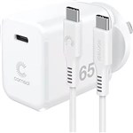 COMSOL USBC GAN WALL CHARGER 65W AND USBC TO USBC CABLE 2M WHITE