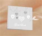 GUEST BOOK HEARTS WHITE