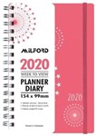 MILFORD FASCINATE 154X99mm WEEK TO VIEW RED 2020 DIARY
