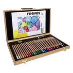 REEVES COLOUR PENCILS WOODEN BOX SET OF 34