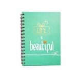 NOTEBOOK PROFILE A5 HARDCOVER SPIRAL LIFE IS BEAUTIFUL 160 PAGES