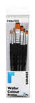 REEVES WATERCOLOUR BRUSH SETS GOLD SYNTHETIC SHORT HANDLE 7PC No 2 4 6 ROUND No 2 6 10 FLAT No 4 FILBERT