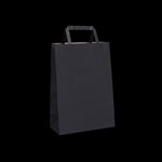 FLAT HANDLE 40 FLAT FOLD BAG MIDNIGHT BLACK 285 X 200 X 145MM 120GSM PACK 50 OR BOX 250