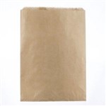 MEDIUM FLAT BROWN KRAFT PAPER BAG 238 X 200MM 40GSM PACK 500