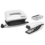 LEITZ NEXXT WOW STAPLER  PUNCH SET MINI WHITE