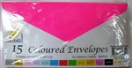 SUNBIRD DL COLOURD ENVELOPES NEON PINK 80GSM PACK 15