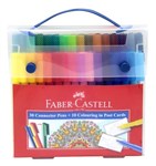 FABERCASTELL CONNECTOR PENS ASSORTED WALLET 30 PLUS 10 COLOURING POSTCARDS