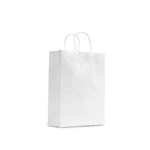HUHTAMAKI FUTURE FRIENDLY PAPER BAG TWISTED HANDLE 480L X 340W X 110G MEDIUM WHITE PACK 50