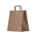 HUHTAMAKI FUTURE FRIENDLY PAPER BAG FLAT HANDLE 335L X 320W X 145G BROWN PACK 50