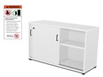 BLEND CREDENZA SLIDING DOOR LOCKABLE 1800 X 450 X 720MM WHITE