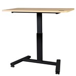 HOTSPOT MOBILE ELECTRIC SIT TO STAND DESK SINGLE STEM LEG 1200 X 600MM OAK TOPBLACK FRAME