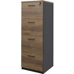 OM PREMIER FILING CABINET 4 DRAWER 468 X 510 X 1320MM REGAL WALNUTCHARCOAL