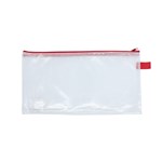 MESH PENCIL CASE 340 X 185MM ZIP RED