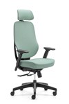 VESPA SYNCHRO MESH BACK CHAIR WITH ARMS  MESH HEADREST TEAL
