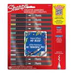SHARPIE CREATIVE WATERBASED ACRYLIC MARKERS BRUSH TIP ASSORTED COLOURS PACK 12