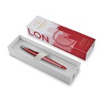 PARKER JOTTER BALLPOINT PEN ICON LONDON RED CHROME TRIM GIFT BOX