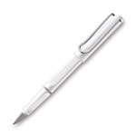 LAMY SAFARI ROLLERBALL PEN MEDIUM TIP SHINY WHITE