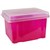 ITALPLAST FILE STORAGE BOX 32 LITRE TINTED PINKCLEAR LID