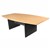 YS DESIGN OXLEY CONFERENCE TABLE BOAT SHAPED 1200 X 2400 X 730MM BEECHIRONSTONE