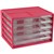 ITALPLAST DOCUMENT CABINET 5 DRAWER 255 X 330 X 230MM A4 WATERMELON