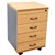 RAPID WORKER MOBILE PEDESTAL 4DRAWER LOCKABLE 690 X 465 X 447MM BEECHIRONSTONE