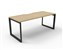 RAPID INFINITY DELUXE 1 PERSON LOOP LEG SINGLE SIDED WORKSTATION 1500 X 750 X 730MM NATURAL OAK TOP  BLACK FRAME