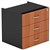 OM FIXED DESK PEDESTAL 3DRAWER LOCKABLE 464 X 400 X 450MM CHERRYCHARCOAL
