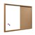 VISIONCHART COMBO PINBOARD 900X600MM CORKWHITEBOARD OAK STYLE FRAME